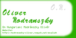 oliver modranszky business card