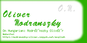 oliver modranszky business card